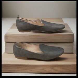 Soul Shoes Womens 9 Alexis Slip On Loafers Gray Faux Leather Round Toe Casual